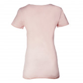Блуза с къс ръкав за бременни в бледо розово със щампа Love2wait 73284 2