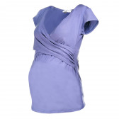 Блуза с къс ръкав за бременни и кърмачки в светло синьо Envie & Fraise 73480 
