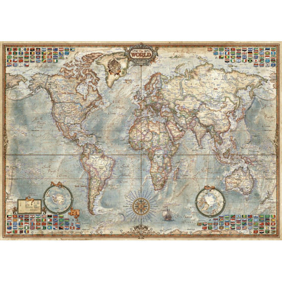 Детски пъзел Политическа карта на света 1500 части Educa 74181 2