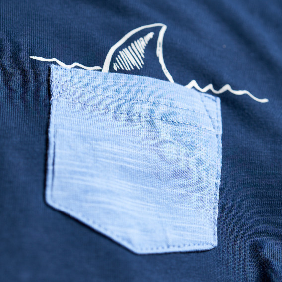 Памучна тениска с пришит разноцветен джоб за момче OVS 7482 3