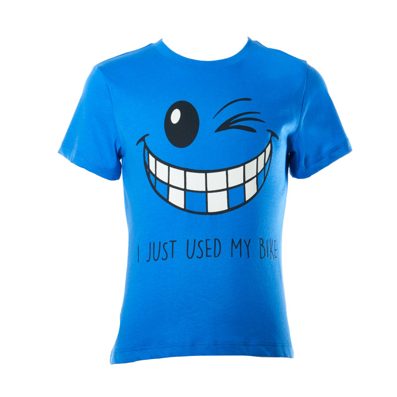 Памучна тениска с щампа забавна усмивка за момче  7492