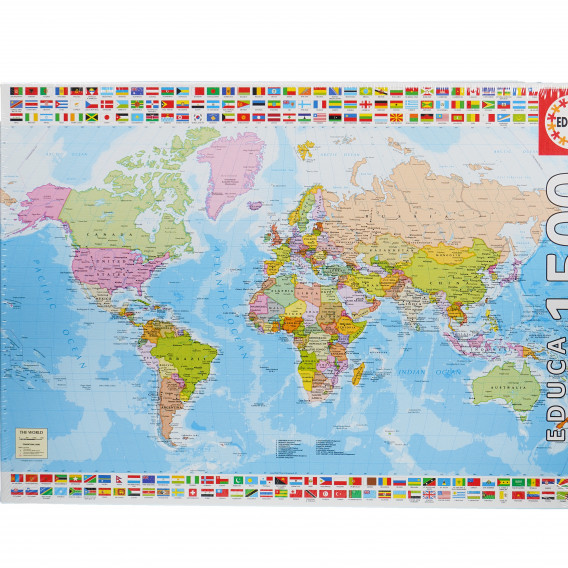 Цветен Детски пъзел Политическа карта на света 1500 части Educa 75134 5