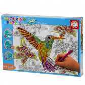 Детски пъзел за оцветяване Птица колибри Educa 75174 