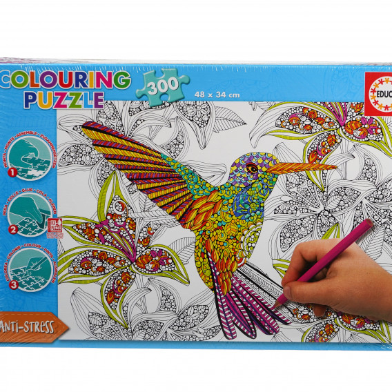 Детски пъзел за оцветяване Птица колибри Educa 75176 2