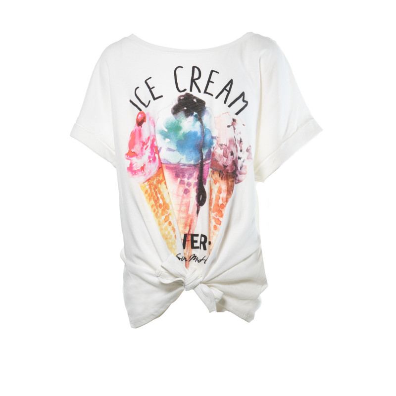 Тениска с принт на сладоледи за момиче  7558