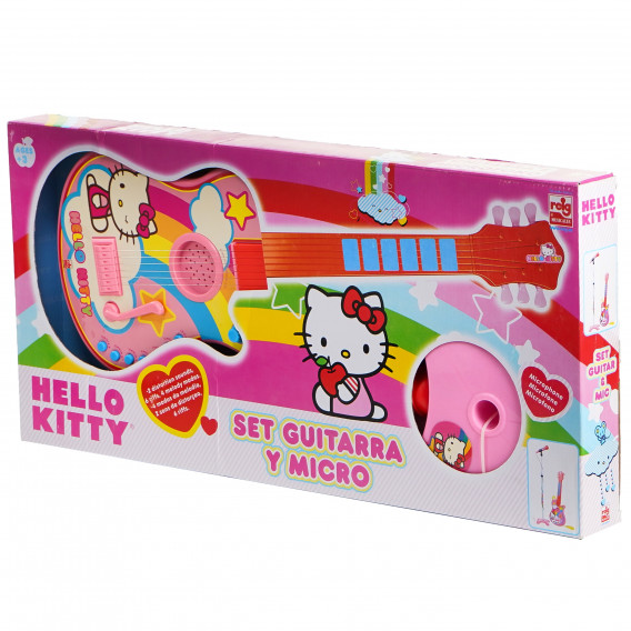 Детски комплект електронна китара и микрофон Hello Kitty 76489 2
