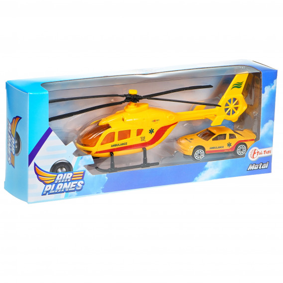 Сет медицински хеликоптер и метална количка Dino Toys 76654 2