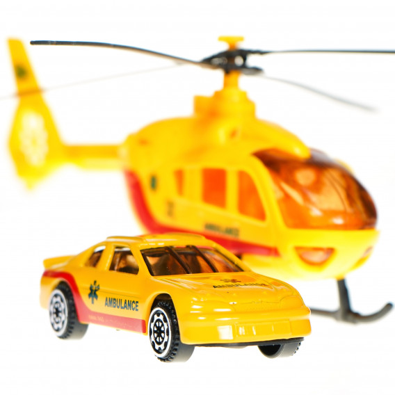 Сет медицински хеликоптер и метална количка Dino Toys 76658 6