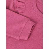 Памучна блуза за момиче с воланчета на раменете, розова Name it 76962 3