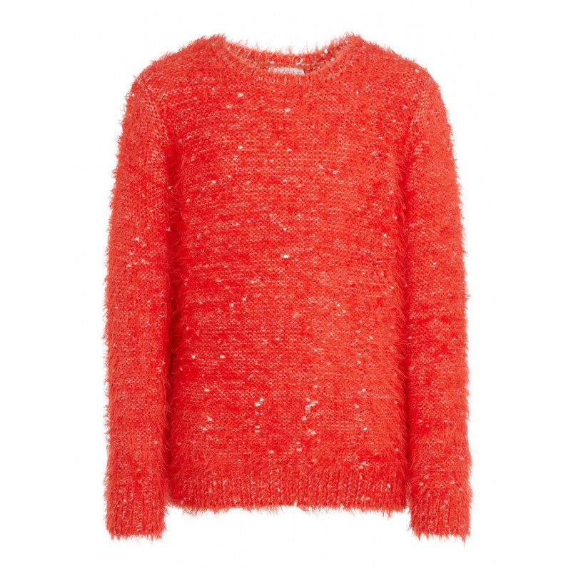 Пуловер за момиче с дълъг ръкав, червен  76995
