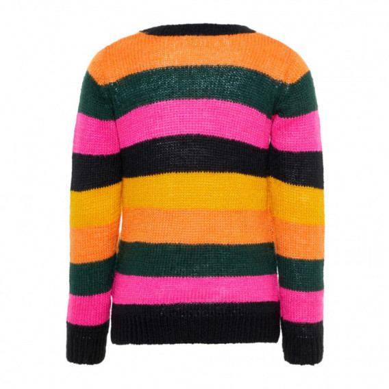 Пуловер за момиче с  многоцветни ивици Name it 77074 3