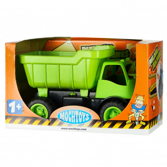 Камион с ремарке, зелен, Building machines Mochtoys 77482 2