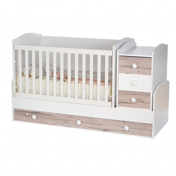 Бебешко креватче, Деси Макси с подвижна решетка с шкафчета Dizain Baby 78128 4