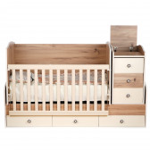 Бебешко креватче, Деси Макси с подвижна решетка с три чекмеджета за багаж Dizain Baby 78139 3