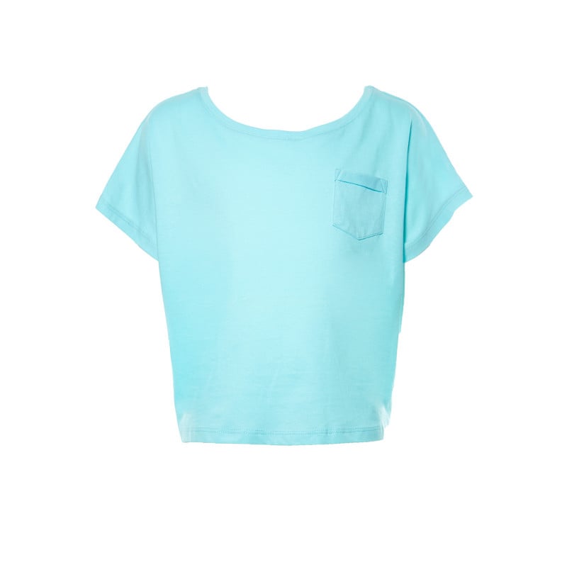 Тениска тип прилеп за момиче, синя  7845