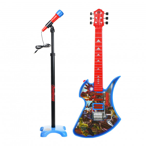 Детски комплект китара с 6 струни и микрофон Отмъстителите Avengers 78746 17