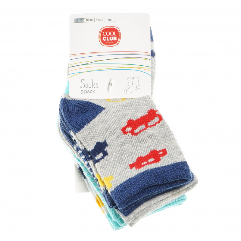 Комплект чорапи за момче с колички или райе  79026