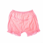 Памучни къси панталони с къдрички за момиче розови OVS 7969 2
