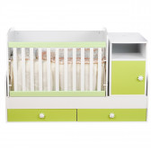 Бебешко креватче, Маги бяло и зелено- трансформиращо, 65х160 см. Dizain Baby 79817 10