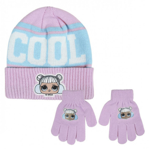 Комплект от 2 части-шапка и ръкавици за момиче, розов Cerda 79874 