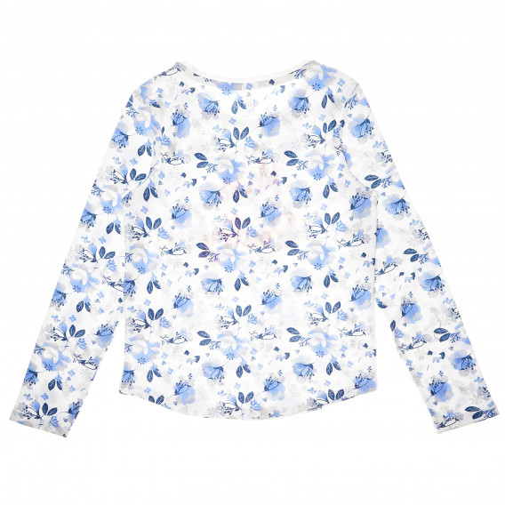 Многоцветна памучна блуза на цветя с дълъг ръкав за момиче Cool club 80432 2