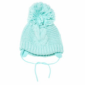 Плетена шапка за момиче с помпон и връзки Cool club 80441 2