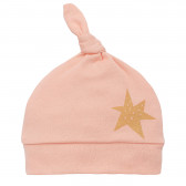 Памучна шапка за бебе момиче със златиста звездичка Pinokio 805 