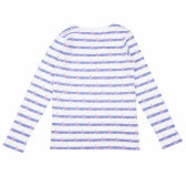 Памучна блуза на морско райе с дълъг ръкав и цветенца за момиче Cool club 80591 2