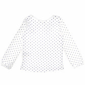 Бяла памучна блуза на точки с дълъг ръкав за момиче Cool club 80595 2