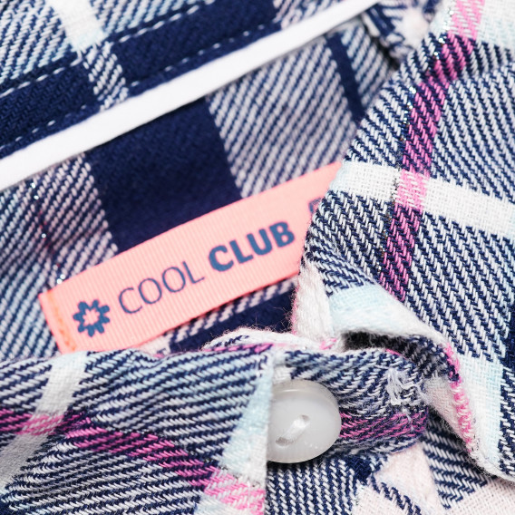 Памучна риза с дълъг ръкав за момиче със свежо каре Cool club 80915 3