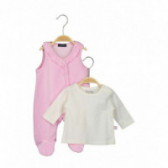 Комплект от 2 части за бебе за момиче - блузка и гащеризон BLUE SEVEN 81449 