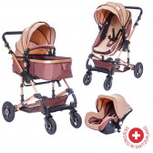 Комбинирана детска количка FONTANA 3 в 1 с швейцарска конструкция и дизайн, бежов ZIZITO 81875 