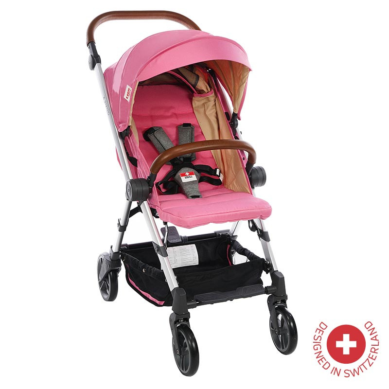 Детска количка BIANCHI с швейцарска конструкция и дизайн, розова  81882