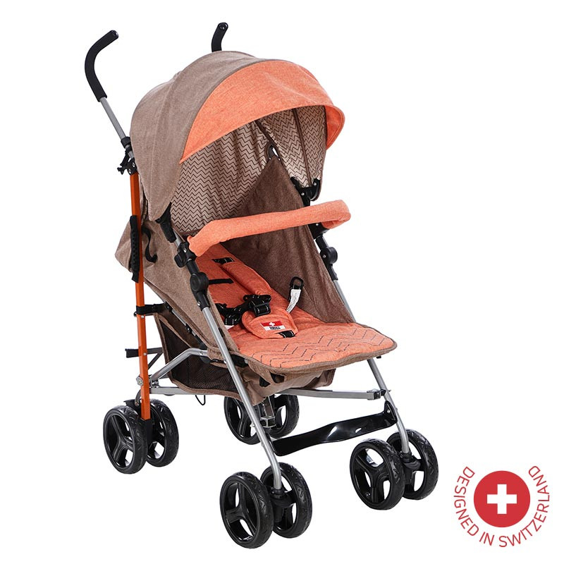 Детска количка CHERYL с швейцарска конструкция и дизайн, оранжева  81885