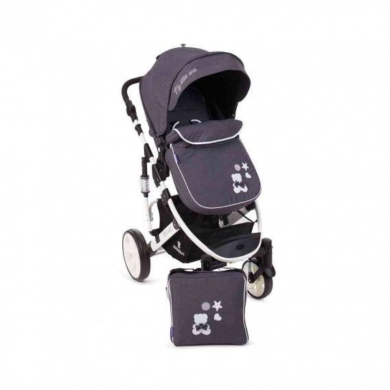Комбинирана детска количка 2 в 1 Beloved Dark Grey Kikkaboo 8228 