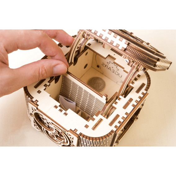 3D Механичен пъзел кутия за бижута 190 части Ugears 83979 18