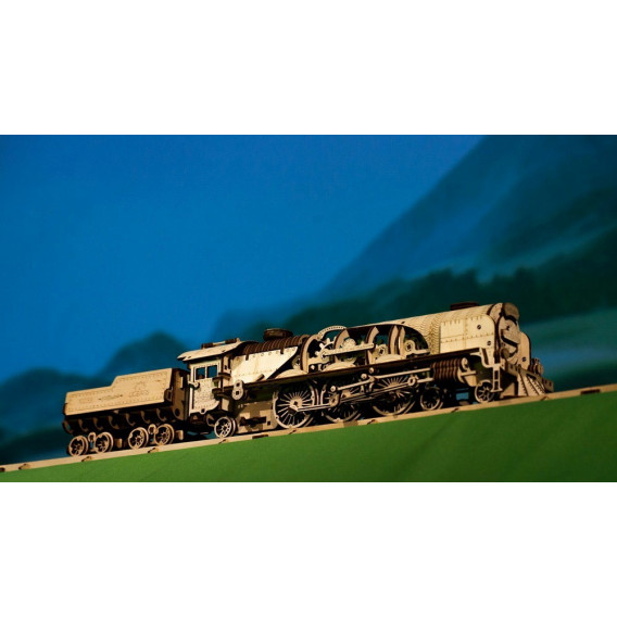 3D Механичен пъзел Влак V-Express Ugears 84294 38