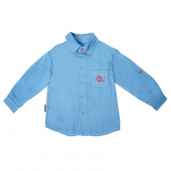 Риза с дълъг ръкав за бебе момче, синя Ewa Klucze 87678 