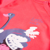 Памучен гащеризон с нежна щампа на птица Ему без ръкави за бебе момиче Ewa Klucze 87731 3