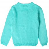 Плетена жилетка за бебе с матирани синьо-зелени копчета  Neck & Neck 87735 2