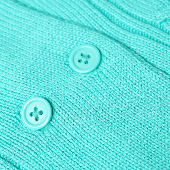 Плетена жилетка за бебе с матирани синьо-зелени копчета  Neck & Neck 87736 3