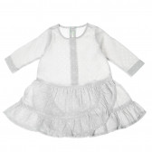Бебешка рокля с дълъг ръкав на бели точици Benetton 87752 