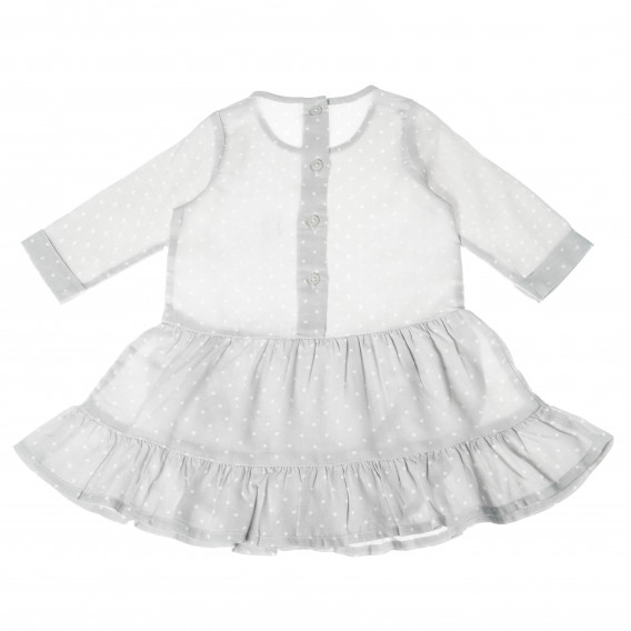 Бебешка рокля с дълъг ръкав на бели точици Benetton 87753 2