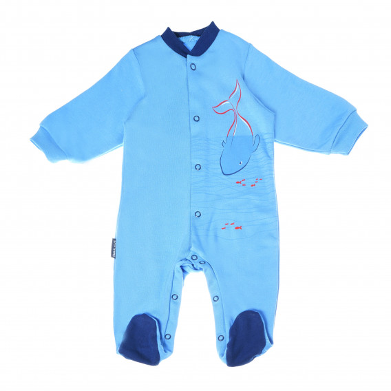 Памучна пижама с дълъг ръкав и принт за бебе Ewa Klucze 87997 