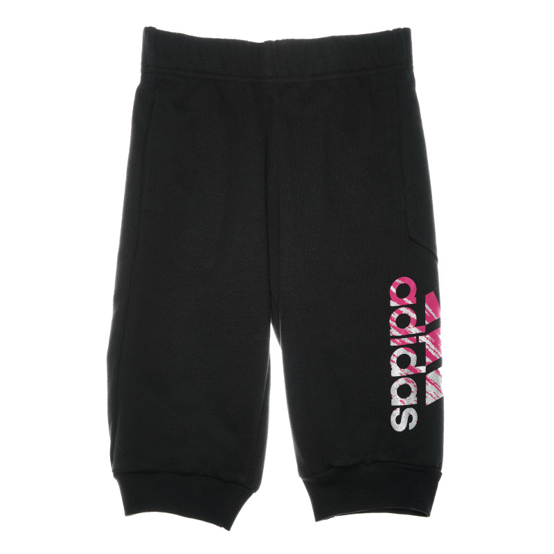 Спортни панталони с дължина  7/8 за момиче с розово лого на марката  88096