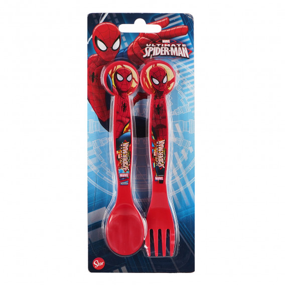 Прибори за хранене с картинка Спайдърмен, 2 бр., червени Spiderman 88286 2