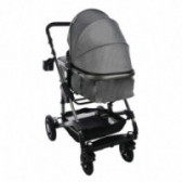 Комбинирана детска количка FONTANA с швейцарска конструкция и дизайн 2 в 1, сива ZIZITO 88410 9