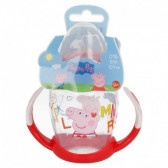 Чаша за пиене за малки деца с две дръжки и силиконов накрайник за пиене с картинка peppa pig letters Stor 8842 