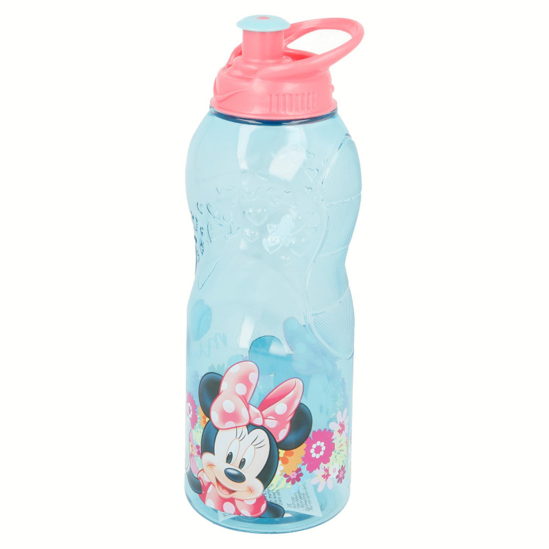 Пластмасова бутилка с розова капачка с картинка, Flowers, 400 мл  8993