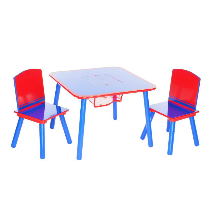 Комплект маса и 2 столa Синьо- червен  92790